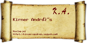Kirner András névjegykártya